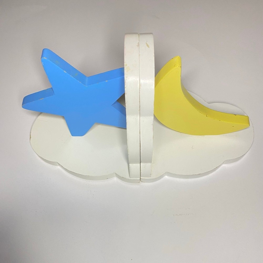 Baby Nursery Star and Moon Book Ends